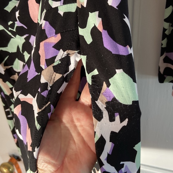 Calvin Klein Geometric Pattern Faux Wrap Dress - Picture 6 of 10